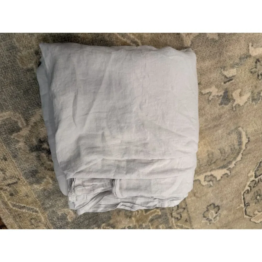 Parachute King/cal King Grey Linen Flat Sheet NEW
